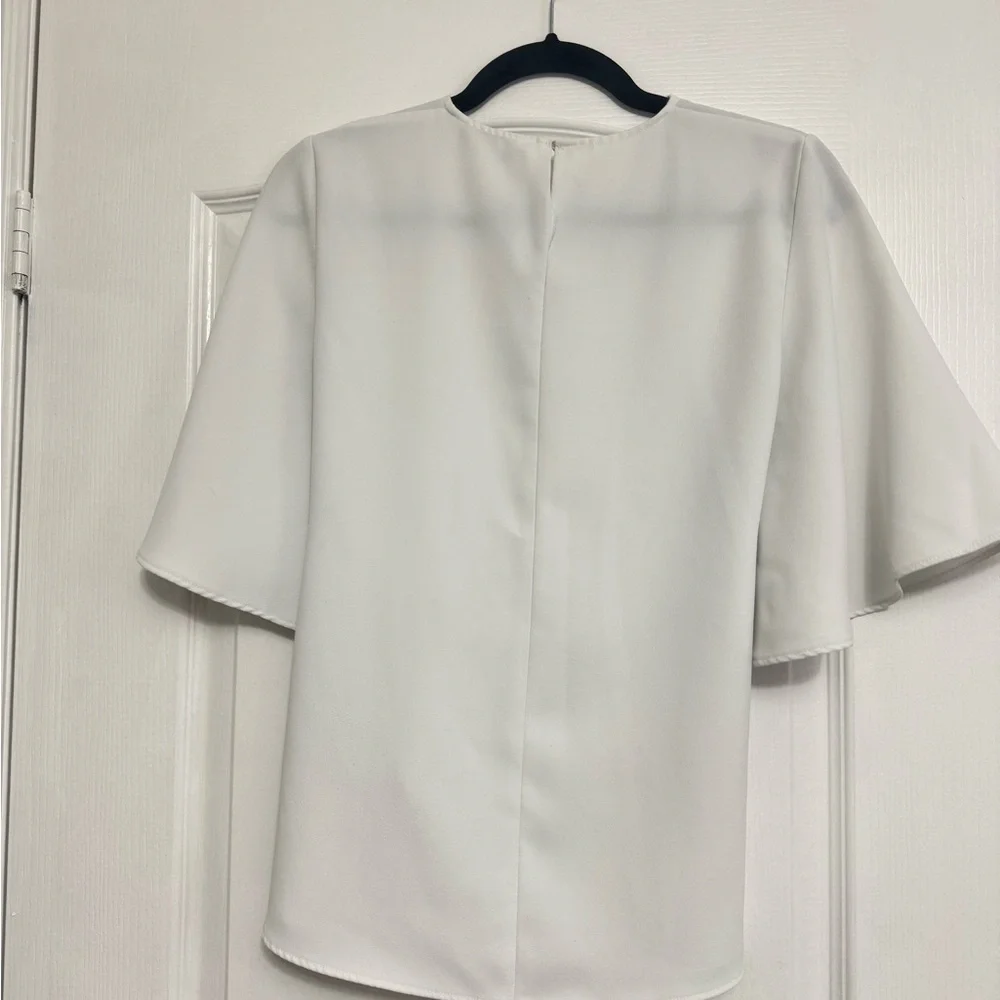 Zara White Tie-Front Blouse - Picture 5 of 6